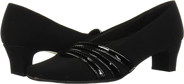 Easy Street Women's Entice Squared-Toe Pumps  Color Black Snake Size 9.5M