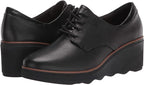 Clarks Women's Mazy Hyannis Oxford  Color Black Leather Size 6.5M