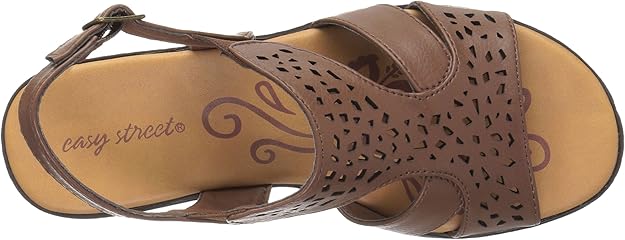 Easy Street Women's Bolt Flat Sandal  Tan Size 9