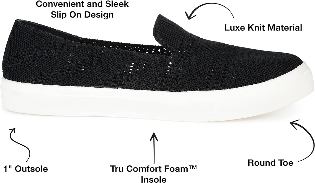 Journee Collection Women's Meika Tru Comfort Foam Footbed Sneakers  Color Black Size 9M