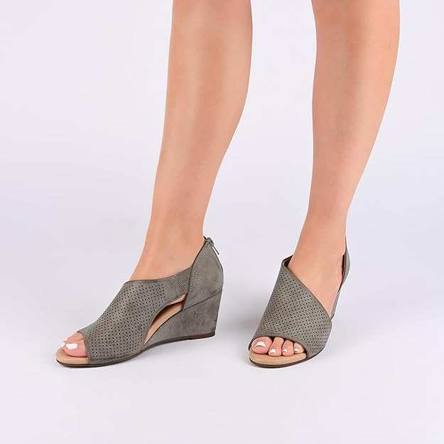 Journee Collection Women's Aretha Wedge Sandal  Color Rust Size 9W