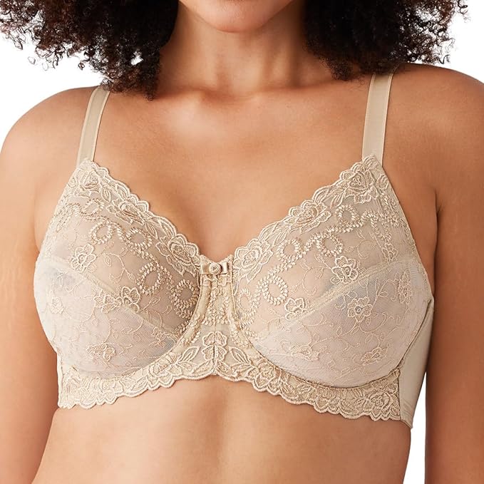 Wacoal Women's Renaissance Rose Embroidered Underwire Bra  Buff Size 34C