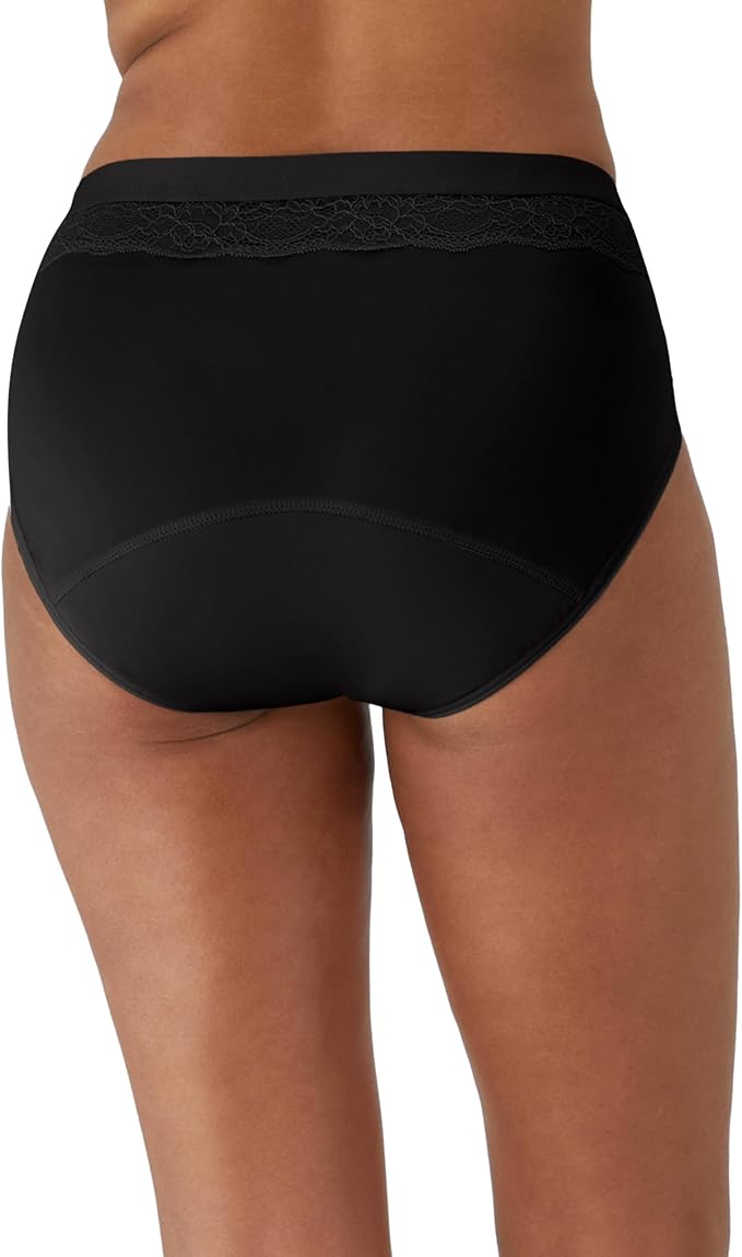 Bali Beautifully Confident Hi-Cut Period Underwear  Black Size 7