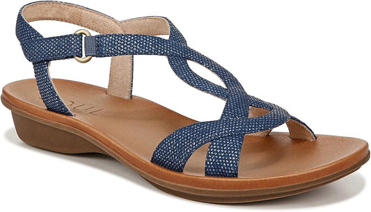 Soul Naturalizer Solo Strappy Sandals  Blue Texture Fabric Size 6.5