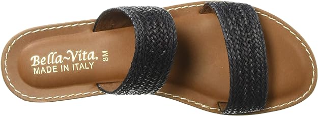 Bella Vita Women's Imo-Italy Slide Sandals  Color Black Woven Size 6.5M