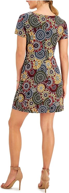 Connected Apparel Plus Size Medallion-Print Dresses  Color Olive Size 24W