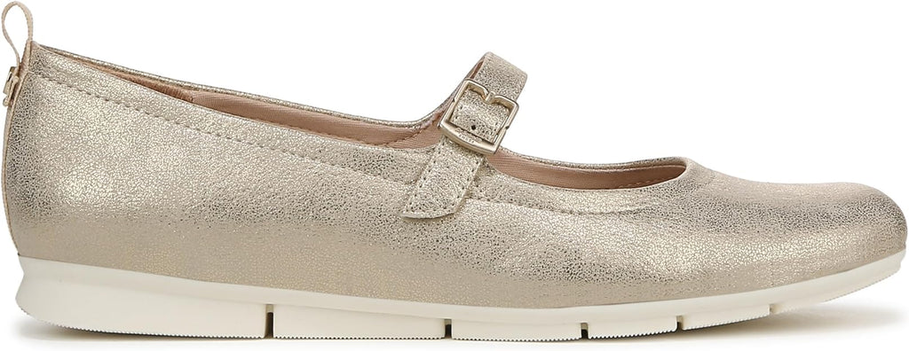 Dr. Scholl's Women's Timeless Mary Jane Flat  Gold Smooth Size 7
