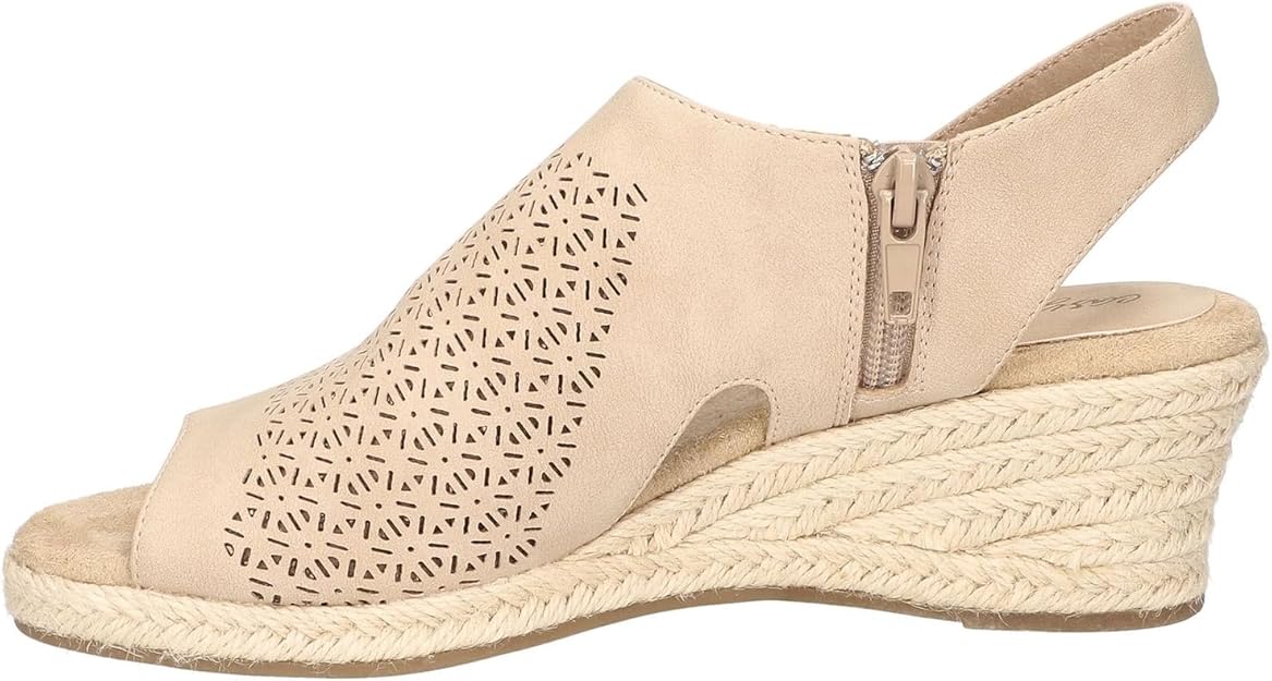 Easy Street Women's Serena Zip Wedge Sandal  Sand Size 8.5W