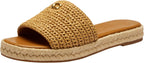 COACH Women's Holly Espadrille Slip-On Sandals   Natural Raffia Size 6