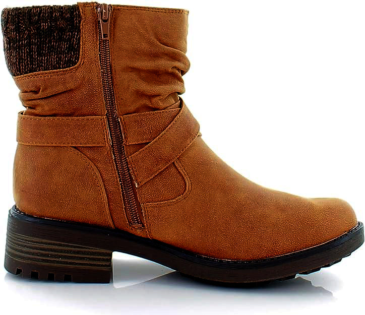 LifeStride Women's Katie Booties  Color Cognac Brown Faux Leather Size 8.5M
