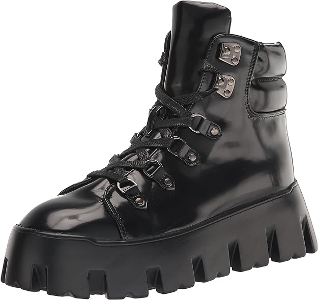 Madden Girl Women's Alpine Lug-Sole Platform Ankle Boots  Color Black Size 7.5M