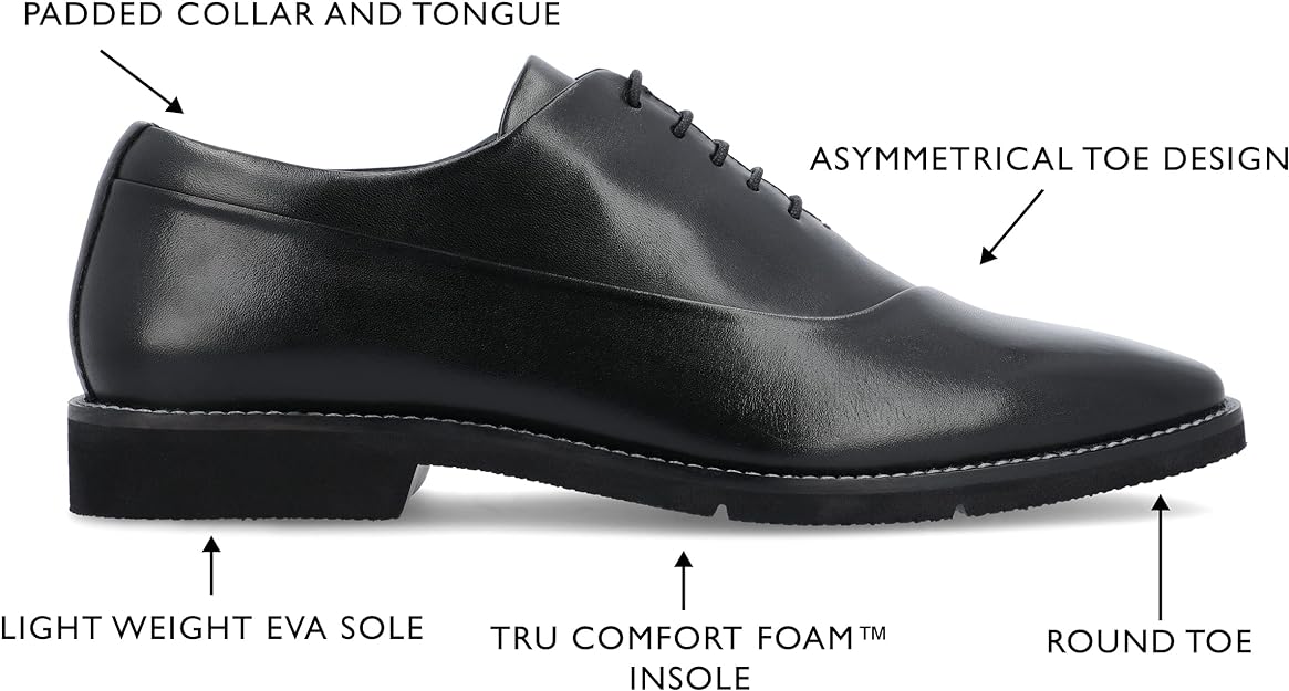Thomas & Vine Men's Odin Tru Comfort Lace-up Round Toe Oxford  Color Black Size 11M