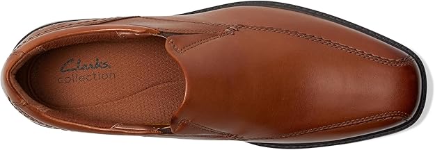Clarks Men's Collection Dresslite Step Loafer  Dark Tan Leather Size 9.5W