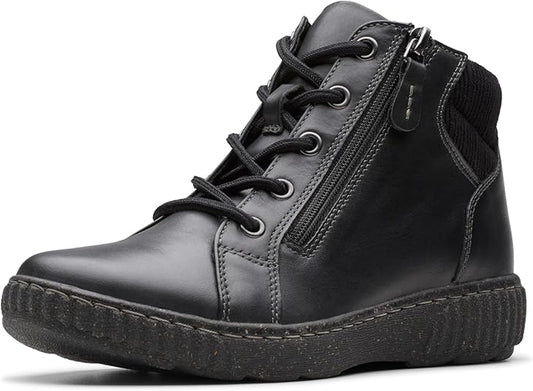 Clarks Women's Caroline Park Boots  Black Combi Leather Size 5