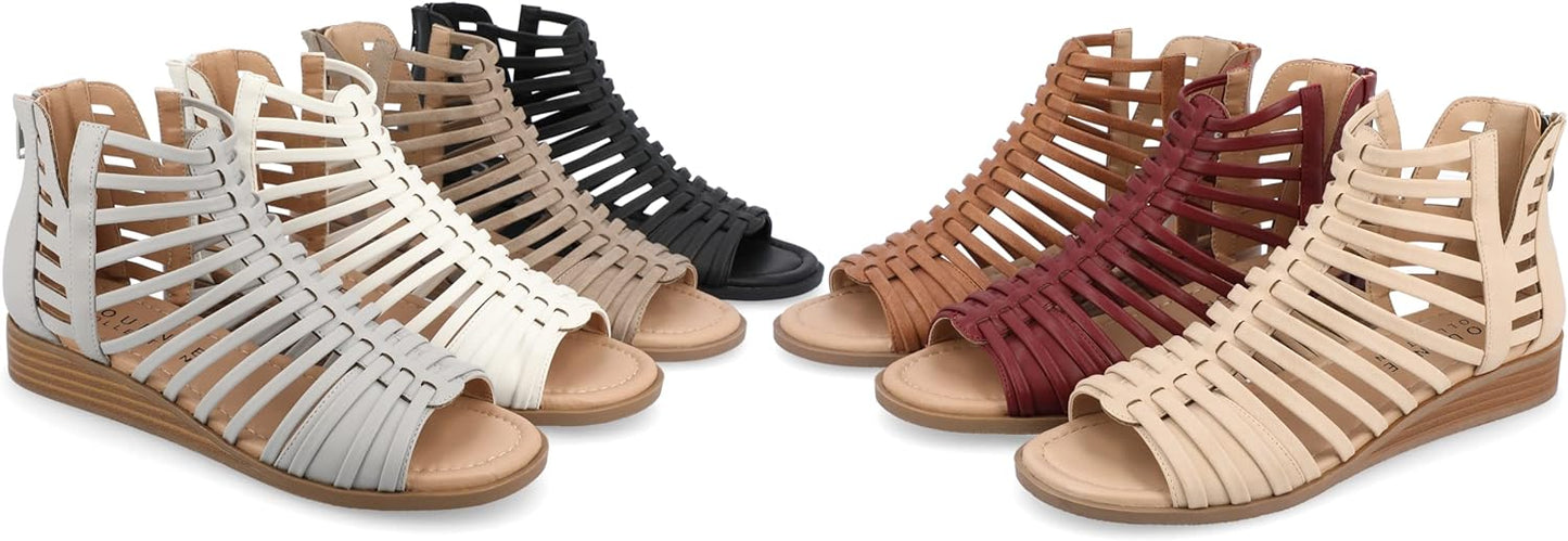 Journee Collection Women's Delilah Gladiator Sandals  Brown Size 9