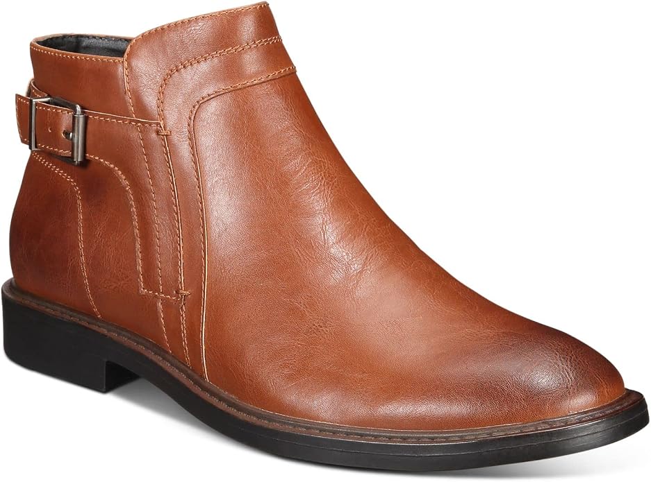 Alfani Men's Rogan Buckle Accent Chelsea Boots  Tan Size 10