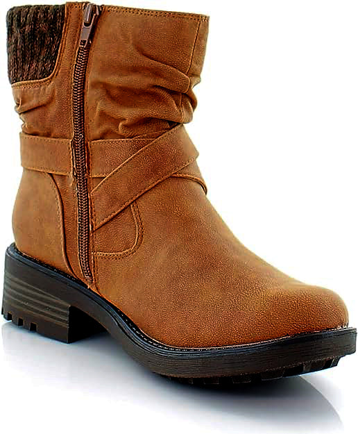 LifeStride Women's Katie Booties  Color Cognac Brown Faux Leather Size 8.5M