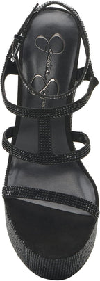 Jessica Simpson Women's Meitini Rhinestone Block Heeled Sandals  Color Black Size 9M