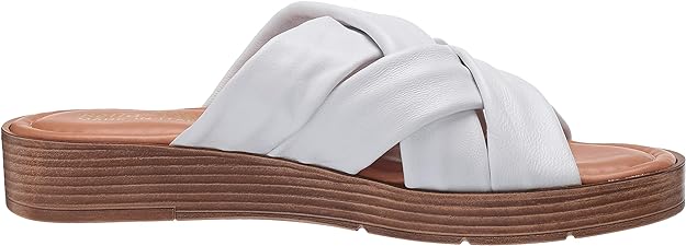 Bella Vita Women's Tor-Italy Wedge Sandal  Color White Leather Size 7M