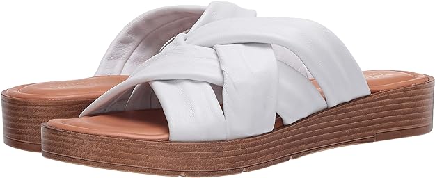 Bella Vita Women's Tor-Italy Wedge Sandal  Color White Leather Size 7M