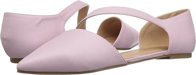 Journee Collection Women's Cross Strap Pointed Toe Flat  Color Pink Size 8M