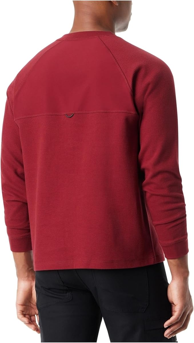 BASS OUTDOOR Men's Relaxed-Fit Thermal Long Sleeve Henley Shirt Cabernet Size L