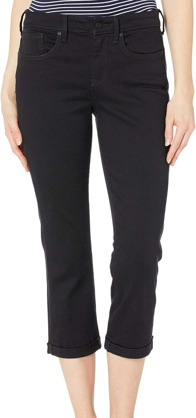 NYDJ Women's Solid Cropped Jeans  Color Black Size 18