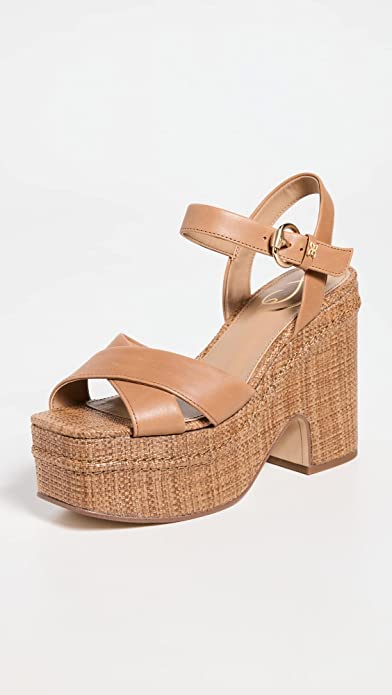 Sam Edelman Women's Trianna Platform Sandals  Color Cuoio Brown Leather Size 10M