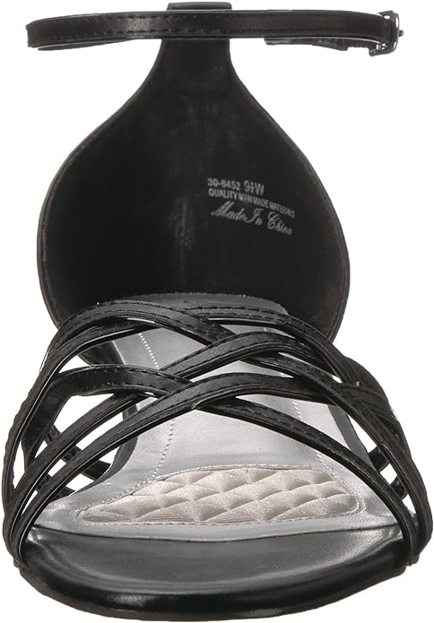 Easy Street Women's Tarrah Crossover Wedge Sandals  Color Black Size 7W