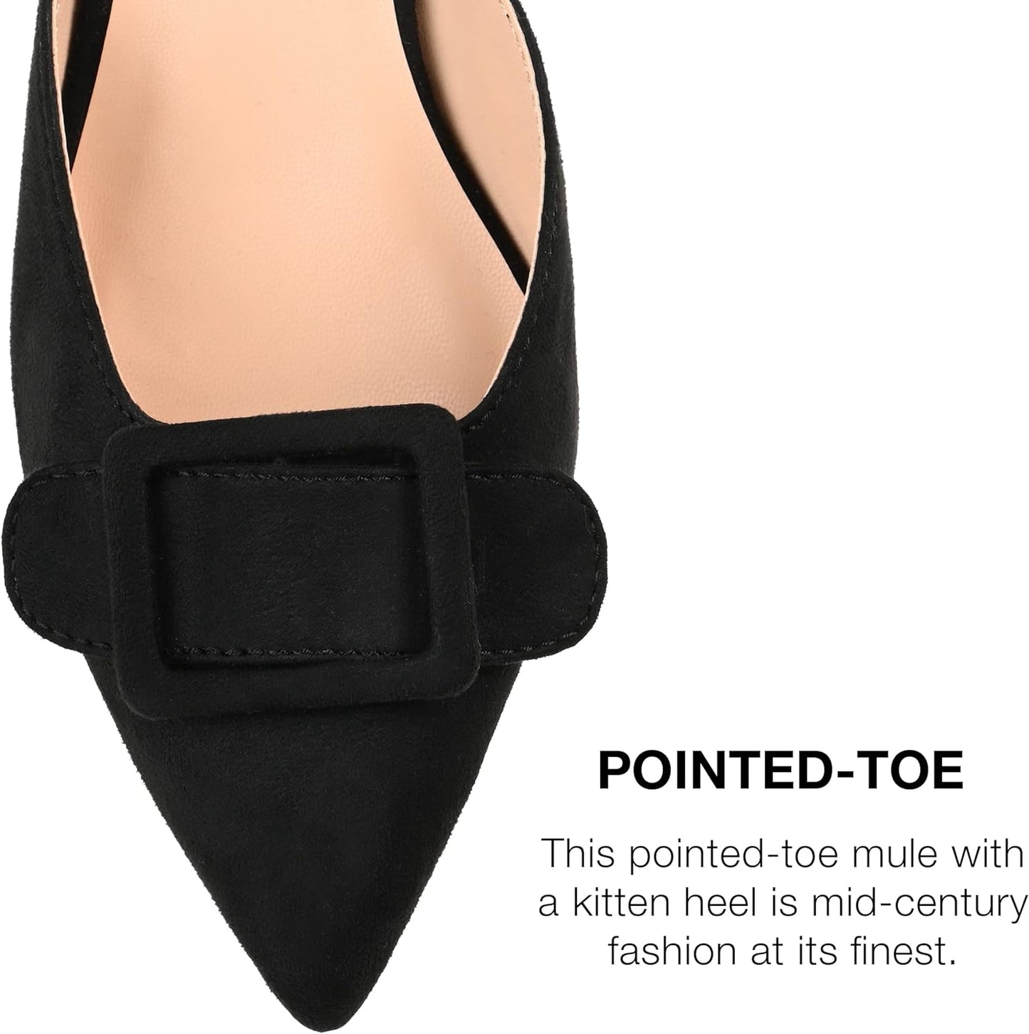 Journee Collection Women's Via Pointed Toe Pumps  Color Black Size 11M
