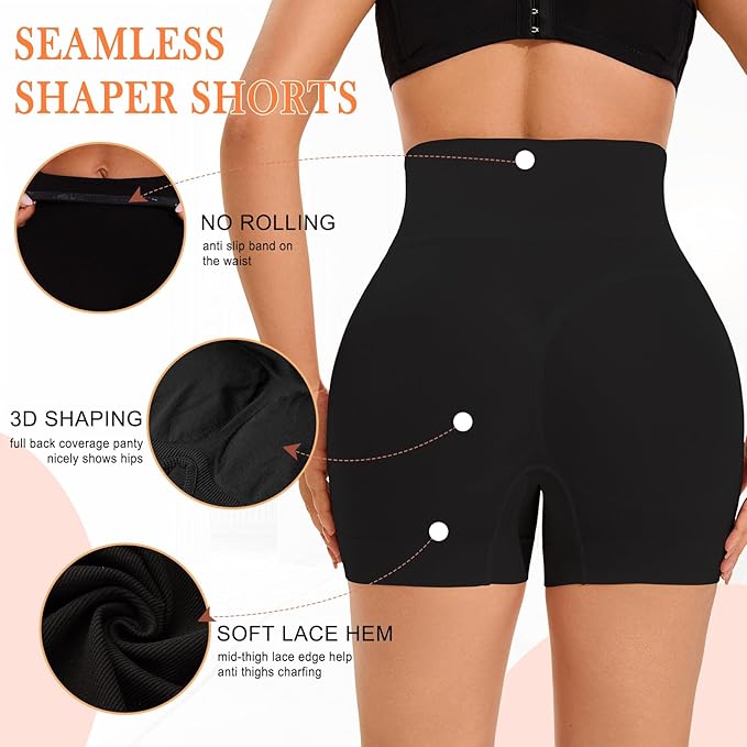 Shapermint Essentials Women's Tummy Control Underwear Boyshorts Panties Black Size 3XL