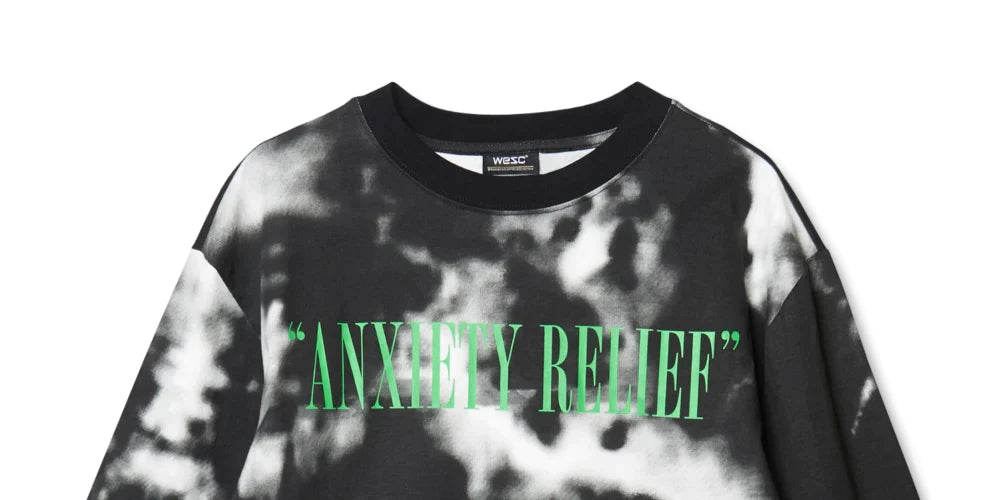 WeSC Men's Kendrick Anxiety Relief T-Shirt  Color Charcoal Size L