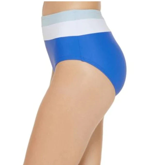 DKNY Colorblocked High-Waist Bikini Bottoms  Color Lapis Blue Size S