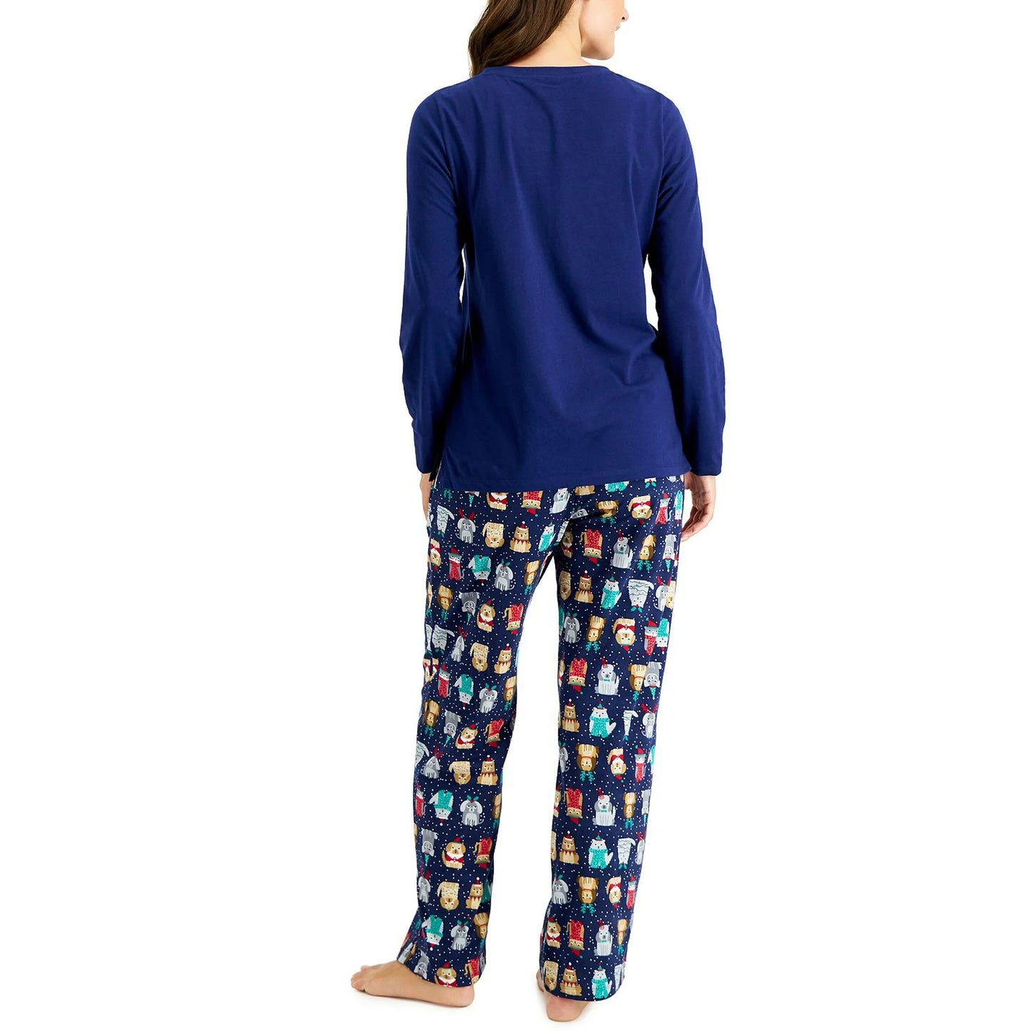 Family Pajamas Women's  Bah Humbug Novelty Pajama Set  Color Blue Size XS