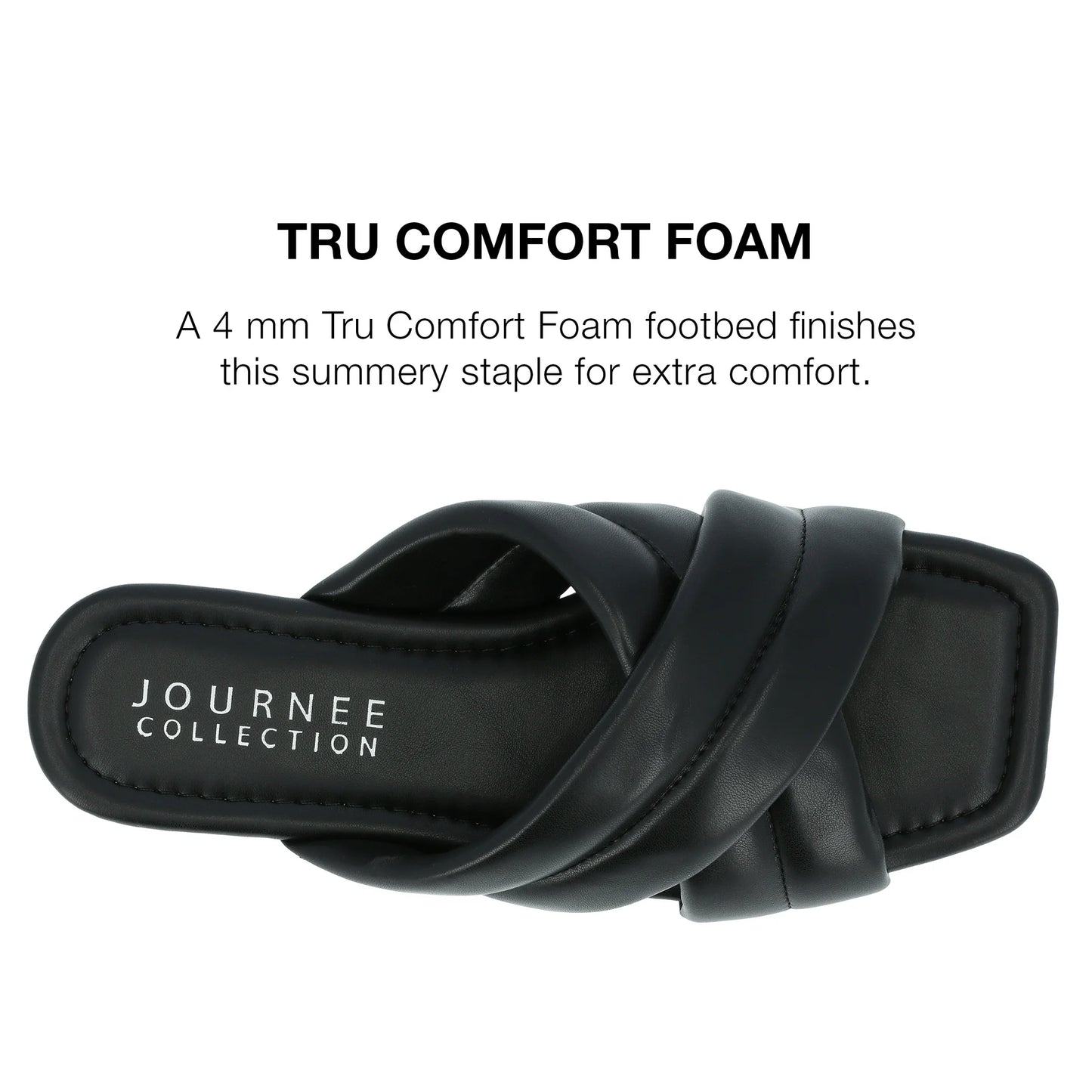Journee Collection Women's Divyah Tru Comfort Foam Sandals  Color Black Size 9.5M