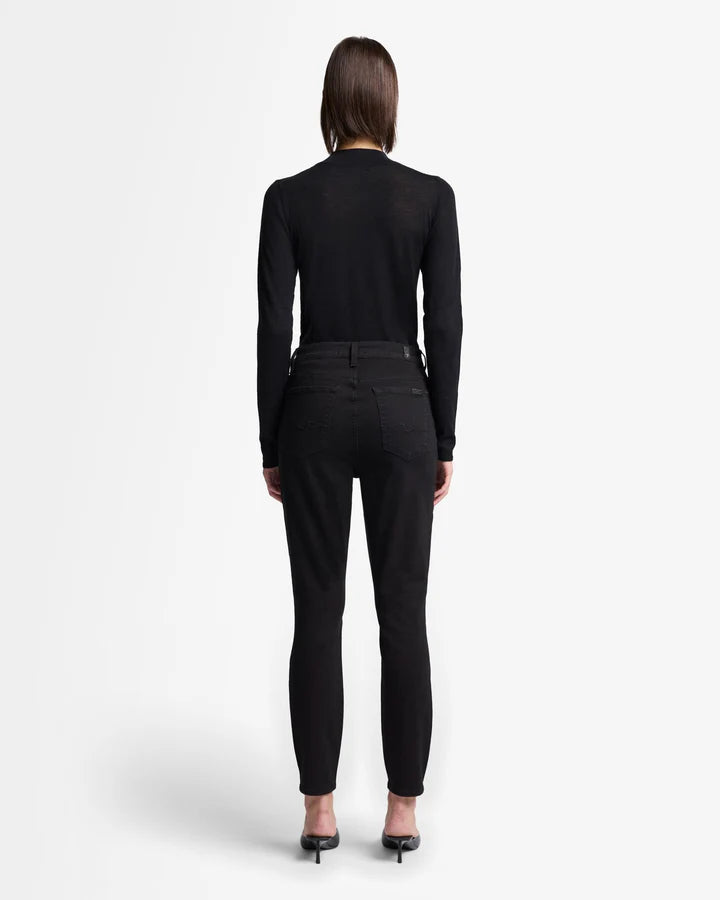 7 For All Mankind Women's Luxe Performance Plus Slimmy Stretch Jeans  Black  Size 28
