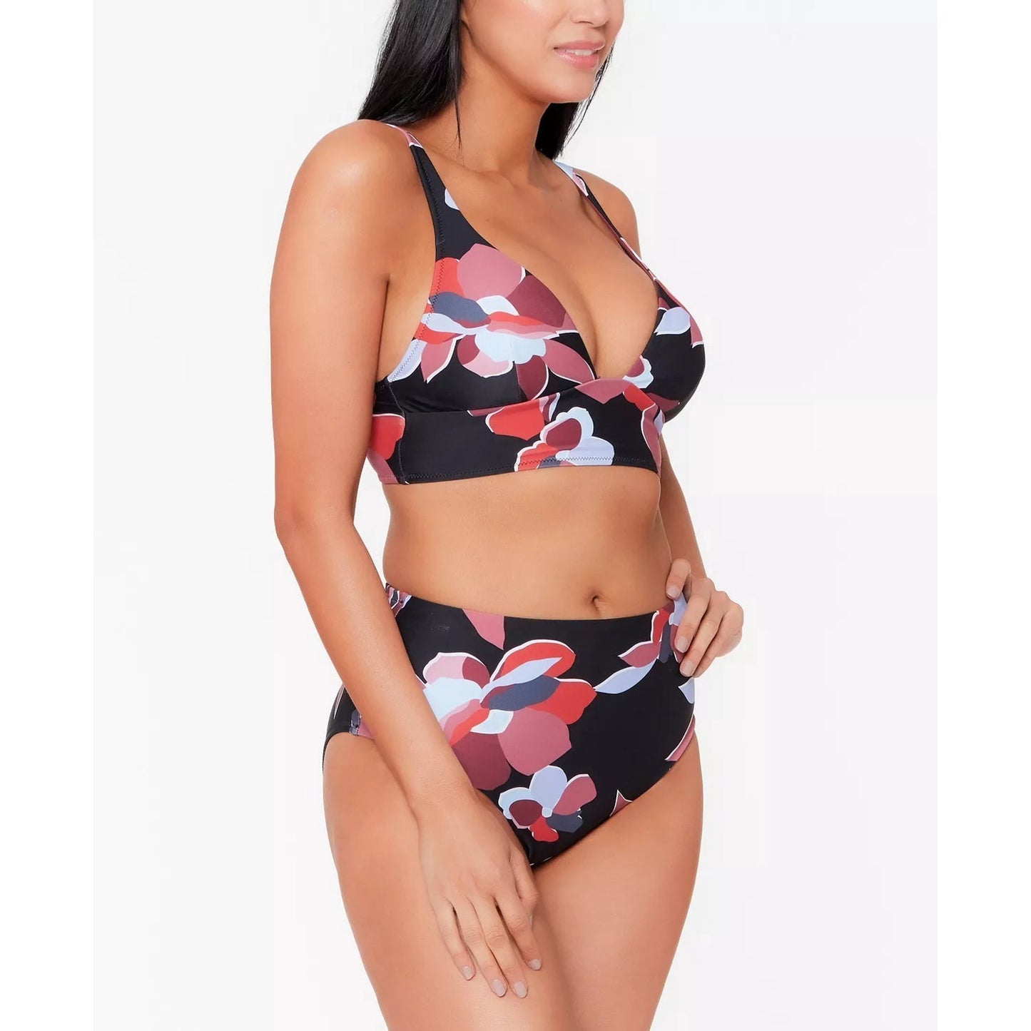 Bar III High-Rise Bikini Bottoms  Color Floral Multi Size L