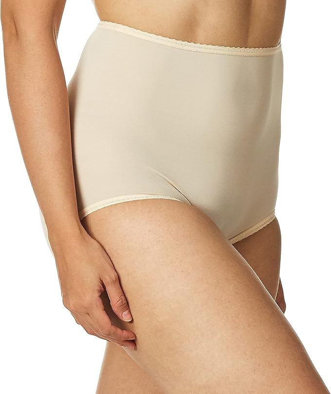 Bali Skimp Skamp Brief Smoothing Stretch Brief Underwear   Mocha Mist Nude Size 7/L