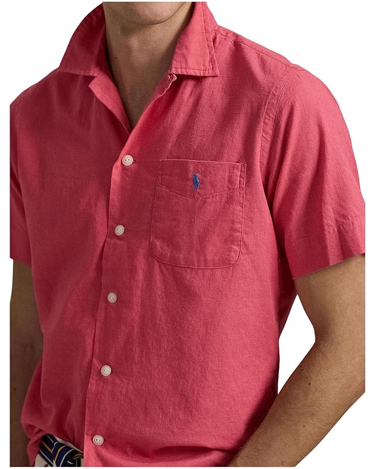 Polo Ralph Lauren Men's Classic-Fit Linen-Cotton Camp Shirt  Pale Red Size L