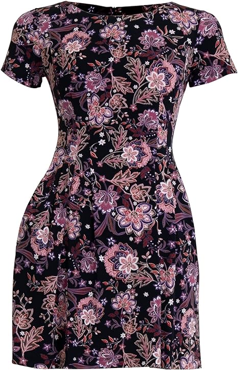 Connected Plus Size Printed Fit & Flare Dress  Color Black Size 18W