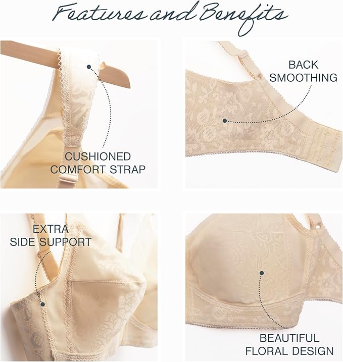 Playtex 18 Hour Original Comfort Strap Full Coverage Bra  Black Size 38D