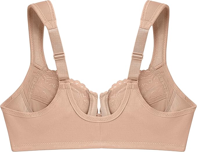 Glamorise Full Figure Wonderwire Front-Closure Underwire Bra  Cafe Size 34DD