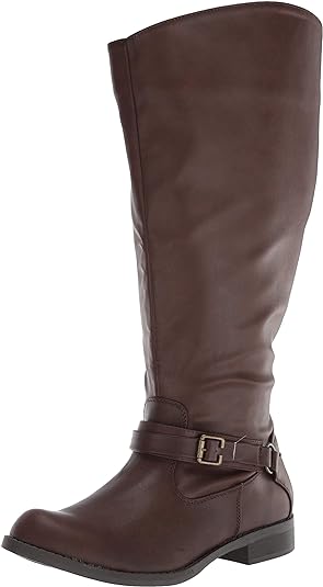 Easy Street Women's Quinn Plus Plus Harness Boot  Color Brown Burnish Size 8.5M (Extra Wide Calf)