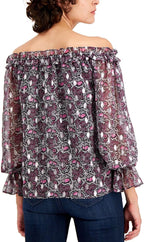 INC International Concepts Women's Off-The-Shoulder Peasant Top  Color Margaret Floral Size S