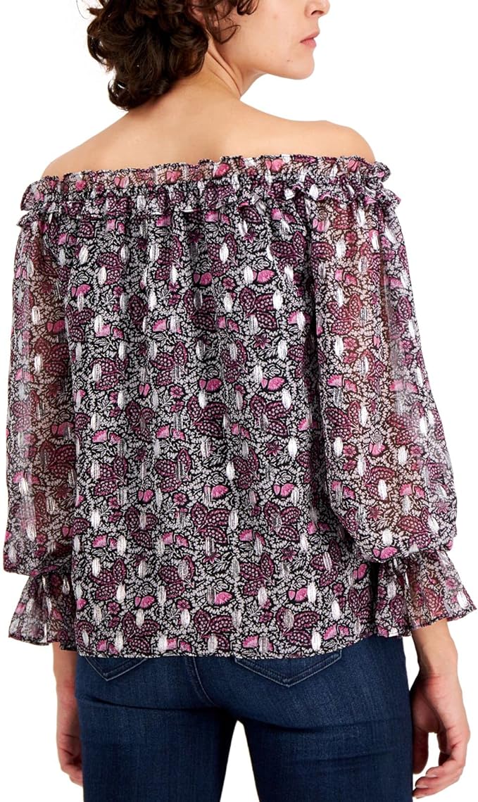 INC International Concepts Women's Off-The-Shoulder Peasant Top  Color Margaret Floral Size S