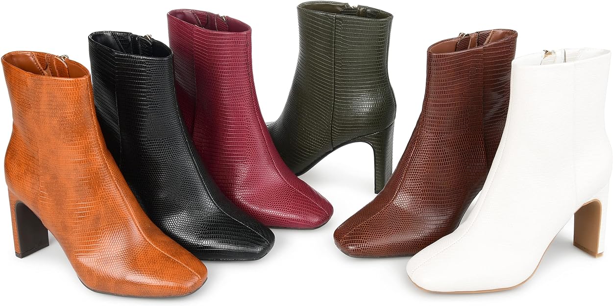 Journee Collection Women's Sarla Inside Zip Block Heel Booties  Color Black Size 7.5M