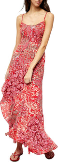Free People Women’s Forever Yours Smocked Slip Dress  Red Size XS