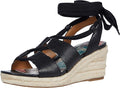 Patricia Nash Women's Riva Wedge Sandals  Black Size 5.5