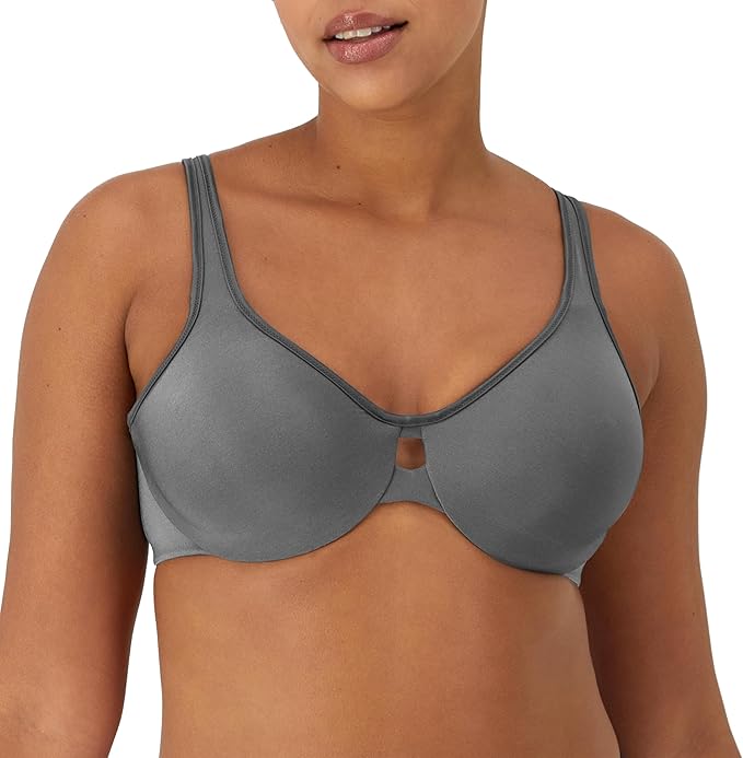 Lilyette by Bali Plunge Into Comfort Keyhole Minimizer Bra  Color Silver Lining Size 36D