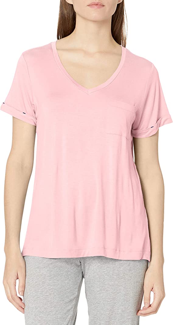 Jane & Bleecker Women's Short Sleeve Pocket Top  Color Pink Size M